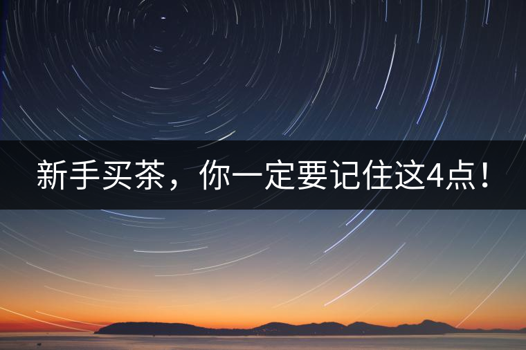 新手買茶，你一定要記住這4點！