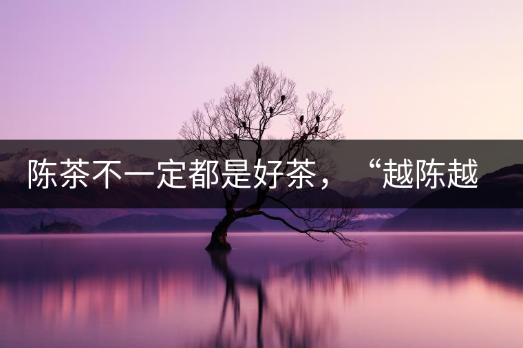 陳茶不一定都是好茶，“越陳越香”也要看茶種類！