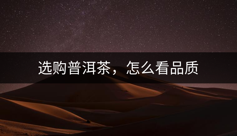 選購普洱茶，怎么看品質(zhì)