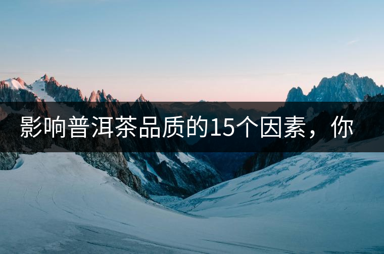 影響普洱茶品質(zhì)的15個(gè)因素，你知道幾個(gè)？