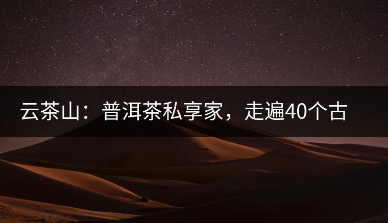 云茶山：普洱茶私享家，走遍40個(gè)古寨，24小時(shí)提供專家評(píng)分與產(chǎn)地茶農(nóng)一手報(bào)價(jià)