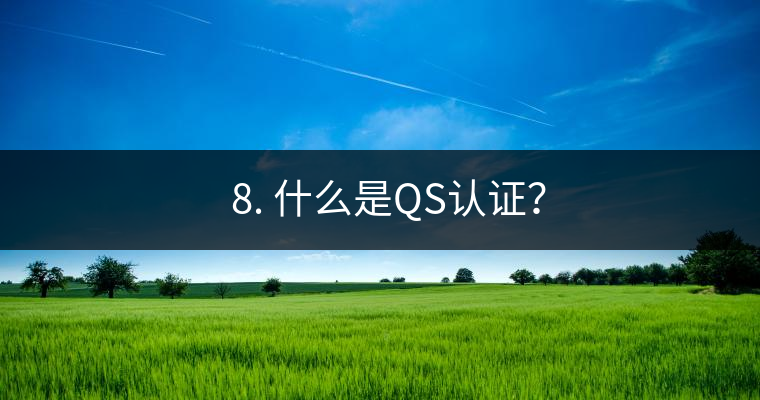 ? 8. 什么是QS認證？
