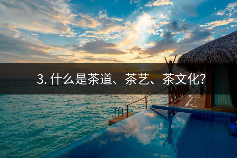 ? 3. 什么是茶道、茶藝、茶文化？