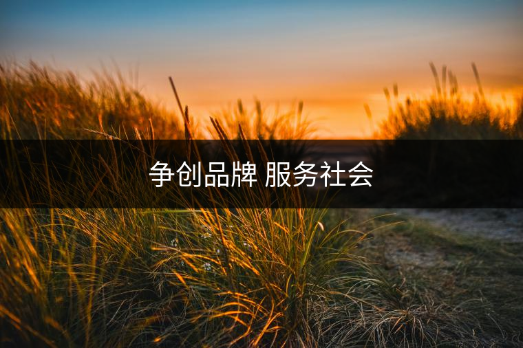 爭(zhēng)創(chuàng)品牌 服務(wù)社會(huì)