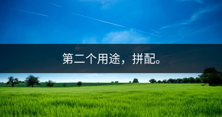 第二個用途，拼配。